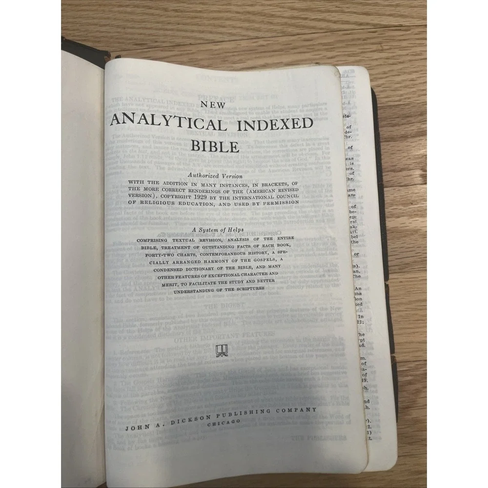 Holy Bible New Analytical‎ Indexed Edition Dickson 1931 King James Vtg Leather